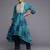 Turquoise Blue Tie & Dye Dyed Zari Sequined High Low A-Line Kurta with Trousers
