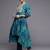 Turquoise Blue Tie & Dye Dyed Zari Sequined High Low A-Line Kurta with Trousers