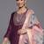 Women Purple Yoke Design Kurta with Trousers & Dupatta