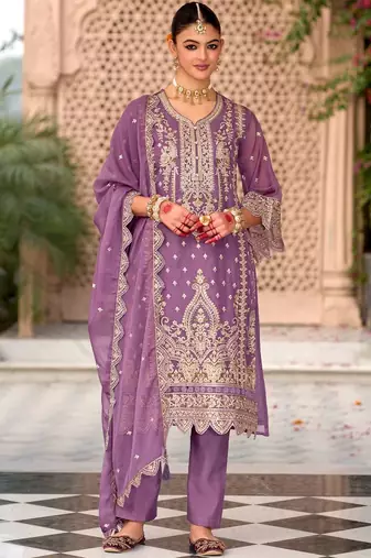 Women Ethnic Motifs Embroidered Regular Kurta with Trousers & With Dupatta