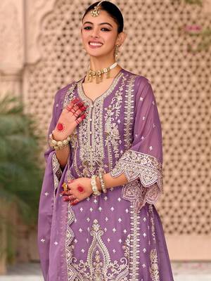 Women Ethnic Motifs Embroidered Regular Kurta with Trousers & With Dupatta 2