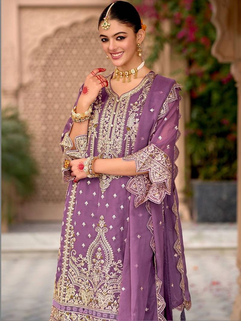Women Ethnic Motifs Embroidered Regular Kurta with Trousers & With Dupatta