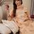 Women Floral Printed Regular Thread Work Linen Kurta with Trousers & With Dupatta