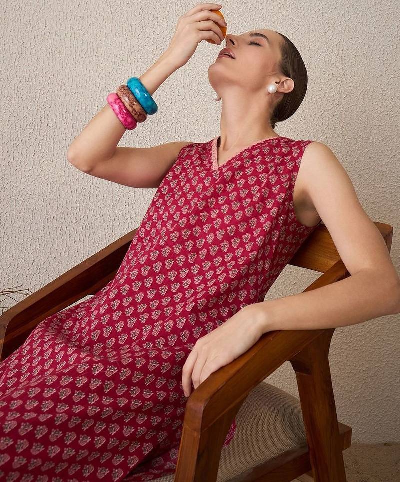 Women Ethnic Motifs Printed Regular Pure Cotton Kurta with Trousers