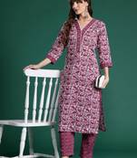 Women Paisley Printed Regular Pure Cotton Kurta with Trousers