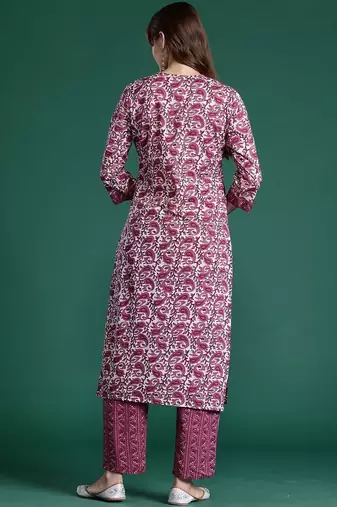 Women Paisley Printed Regular Pure Cotton Kurta with Trousers