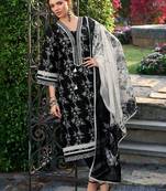 Women Floral Printed Regular Thread Work Pure Cotton Kurta with Trousers & With Dupatta