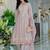 Floral Embroidered Thread Work Organza A-Line Kurta & Trousers With Dupatta