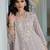 Floral Embroidered Thread Work Organza A-Line Kurta & Trousers With Dupatta