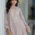 Floral Embroidered Thread Work Organza A-Line Kurta & Trousers With Dupatta