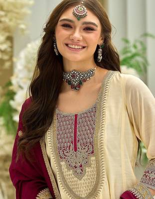Women Ethnic Motifs Embroidered Anarkali Kurta with Trousers & Dupatta 2