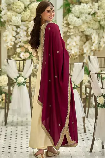 Women Ethnic Motifs Embroidered Anarkali Kurta with Trousers & Dupatta