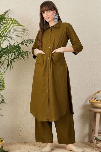 Thread Work Pure Cotton Kurta With Palazzos