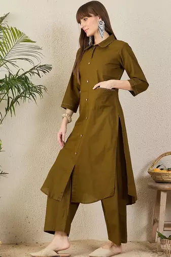 Thread Work Pure Cotton Kurta With Palazzos