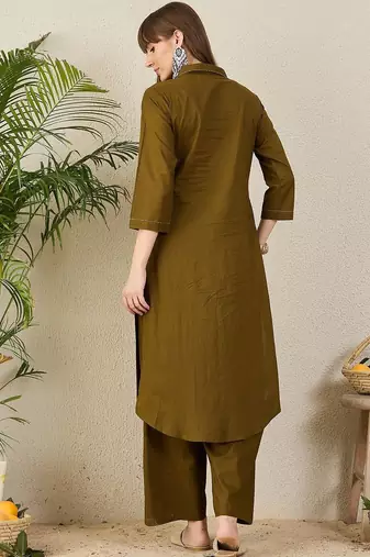 Thread Work Pure Cotton Kurta With Palazzos