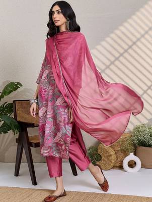 Women Floral Printed Regular Mirror Work Kurta With Trousers & Dupatta Kurta Sets 3