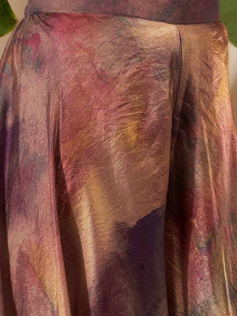 Women Crushed Oraganza Silk Embroidered Kurta Set with Dupatta
