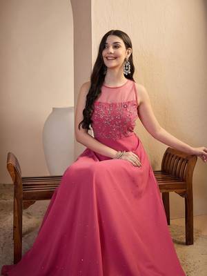 Women Floral Zari and Sequinned Embroidered Ethnic Gown 2
