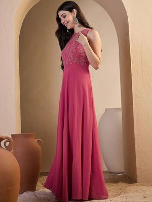 Women Floral Zari and Sequinned Embroidered Ethnic Gown 4