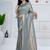 royal sky blue colour all over woven zari tissue silk blend party wear saree with blouse