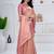 Royal peach pink colour  all over woven zari tissue silk party wear saree with blouse