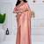 Royal peach pink colour  all over woven zari tissue silk party wear saree with blouse