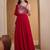 Red colour Embroidered Ethnic Gown