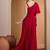 Red colour Embroidered Ethnic Gown