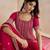Magenta Floral Embroidered Straight Kurti & Sharara With Dupatta