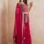Magenta Floral Embroidered Straight Kurti & Sharara With Dupatta