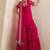 Magenta Floral Embroidered Straight Kurti & Sharara With Dupatta