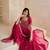 Magenta Floral Embroidered Straight Kurti & Sharara With Dupatta