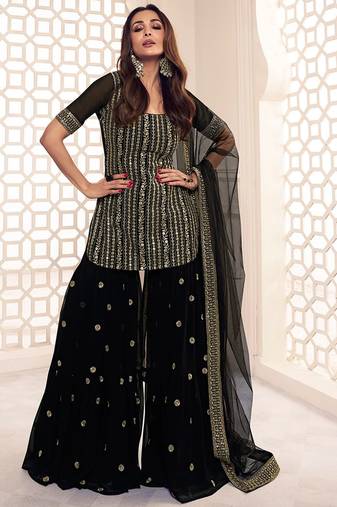 Floral Zari Sequinned Embroidered Kurta Set