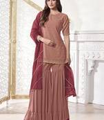 Women Ethnic Motifs Sequined Embroidered Kurta Set with Dupatta