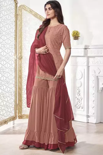 Women Ethnic Motifs Sequined Embroidered Kurta Set with Dupatta
