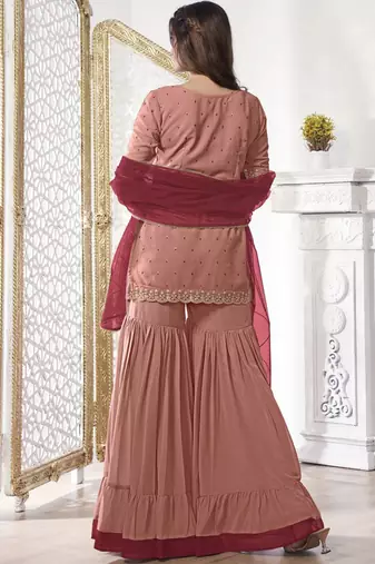Women Ethnic Motifs Sequined Embroidered Kurta Set with Dupatta
