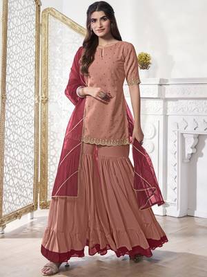 Women Ethnic Motifs Sequined Embroidered Kurta Set with Dupatta 5