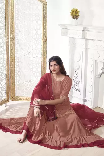 Women Ethnic Motifs Sequined Embroidered Kurta Set with Dupatta