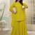 Striped Embroidered Straight Short Kurti With Sharara & Dupatta
