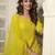Striped Embroidered Straight Short Kurti With Sharara & Dupatta