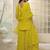 Striped Embroidered Straight Short Kurti With Sharara & Dupatta