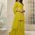 Striped Embroidered Straight Short Kurti With Sharara & Dupatta
