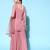 Women Pink Embroidered Kurti with Sharara & With Dupatta