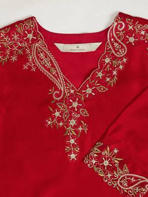 Women Ethnic Motifs Embroidered A-Line Kurta with Sharara & Dupatta 6