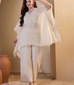 Women Floral Thread Embroidered Top and Palazzo Co-Ords Set