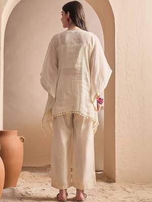 Women Floral Thread Embroidered Top and Palazzo Co-Ords Set 4