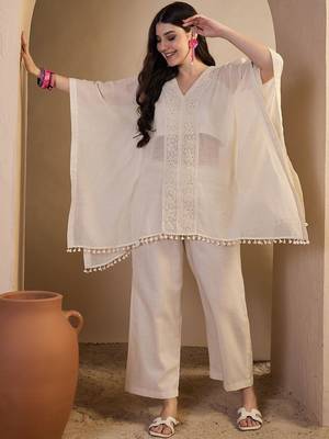 Women Floral Thread Embroidered Top and Palazzo Co-Ords Set 6