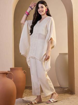 Women Floral Thread Embroidered Top and Palazzo Co-Ords Set 7