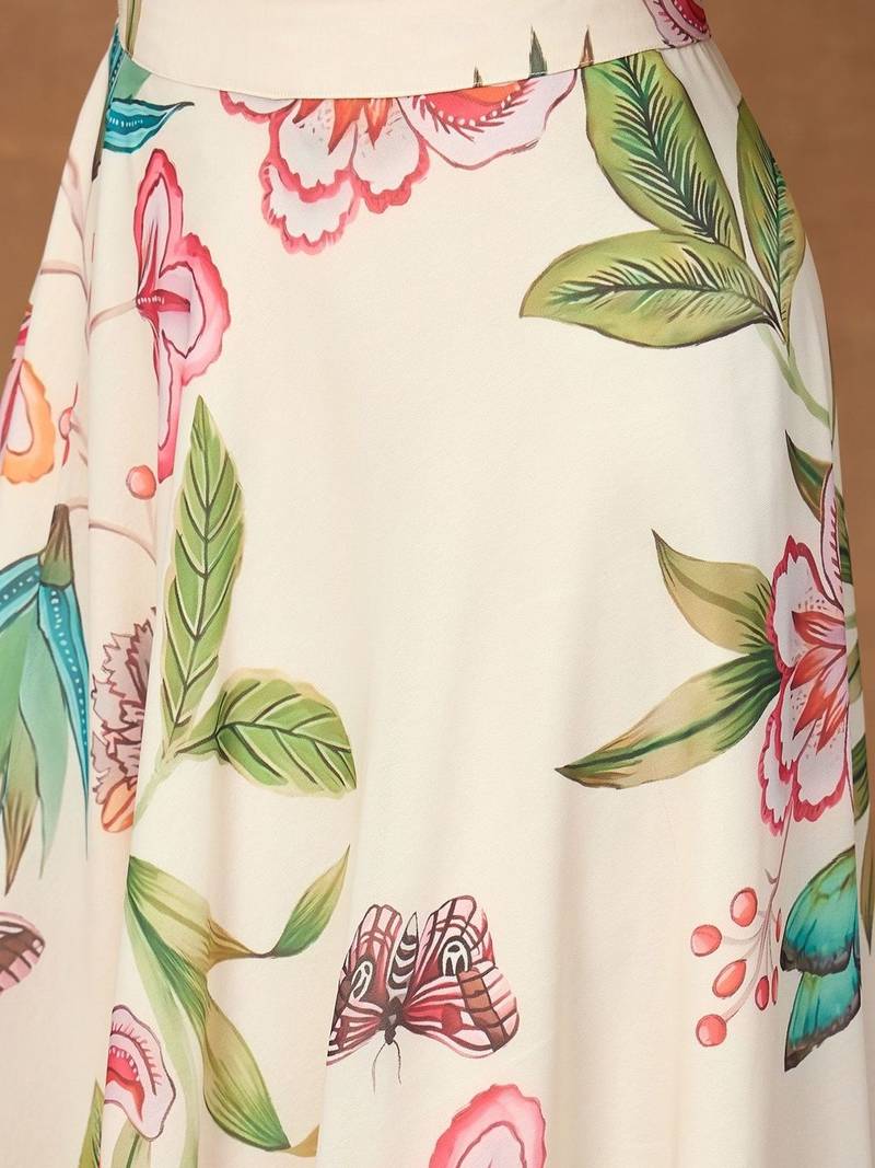 Floral Printed A-Line Top With Skirt Co-Ords