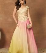 Romantic Florals Organza crop top lehenga choli
